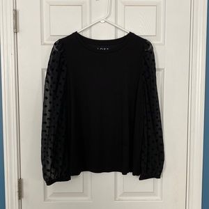 Large Loft black long sleeve knit shirt
